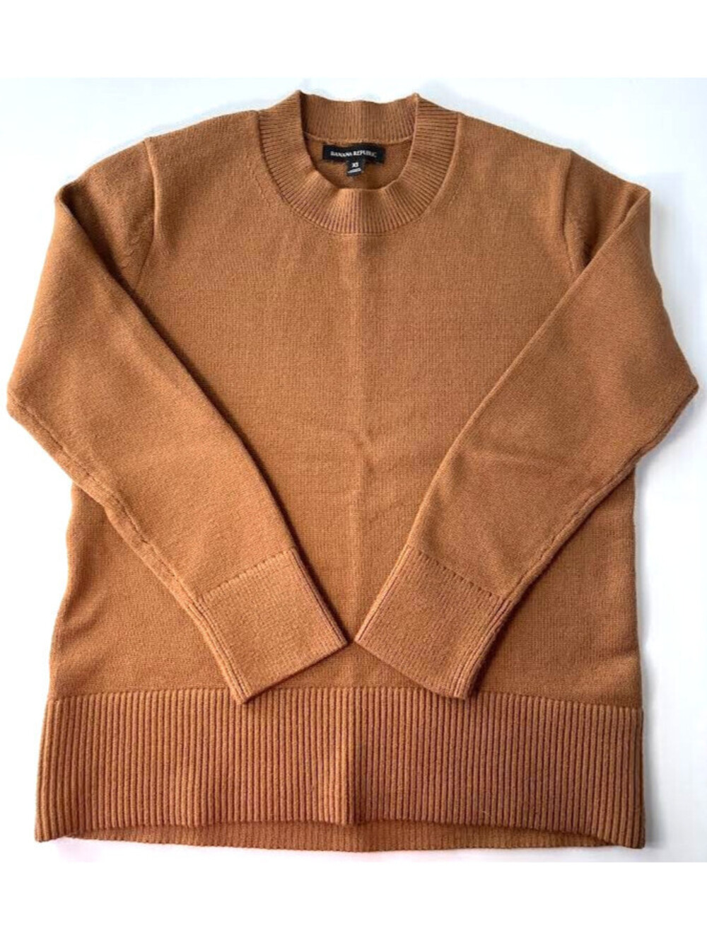 Banana Republic Women's Sweater-Size XS, Brown, Tight Knit Crew Neck
